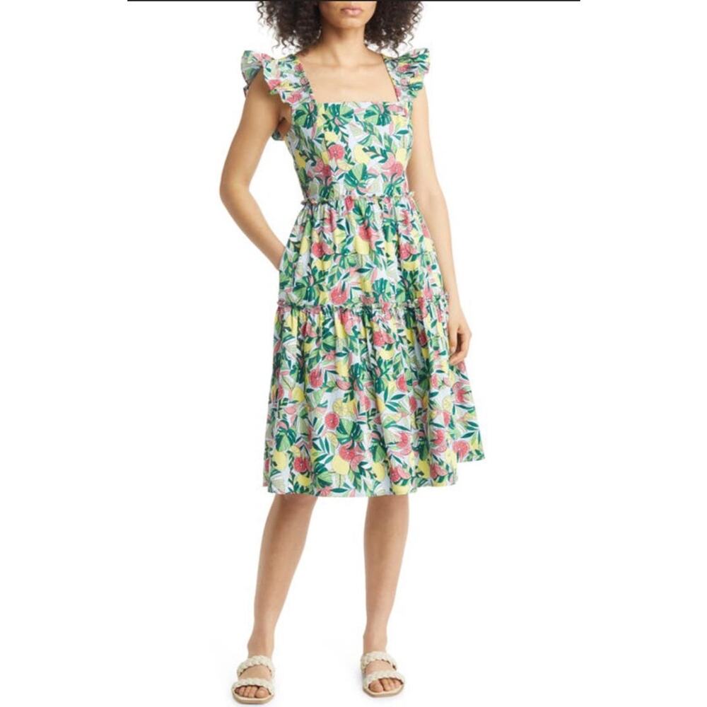Eliza J Flutter Sleeve Fit & Flare Sundress SZ 6 - Picture 1 of 6